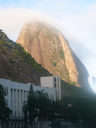 Like Moby Dick breaching ... Upper Landing (in clouds), Sugarloaf Mtn, Rio de Janeiro