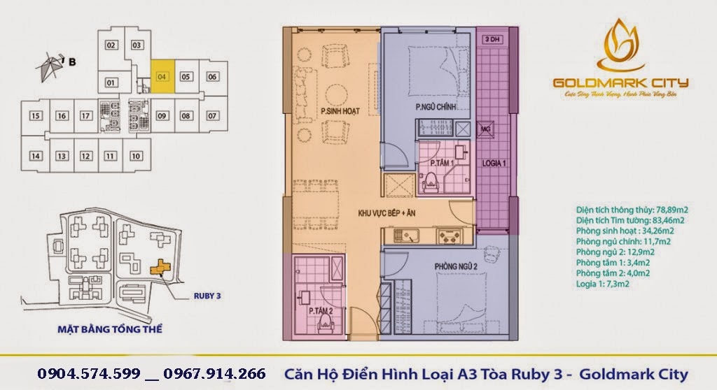 Sơ đồ mặt bằng tòa 103 Goldmark City Sơ đồ mặt bằng tòa 103 Goldmark City