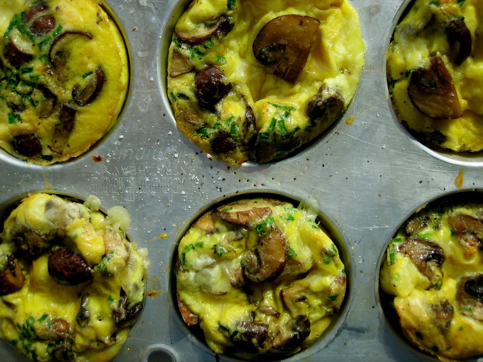 A Better Bite: Egg Muffins with Mushrooms, Chives and Gruyere