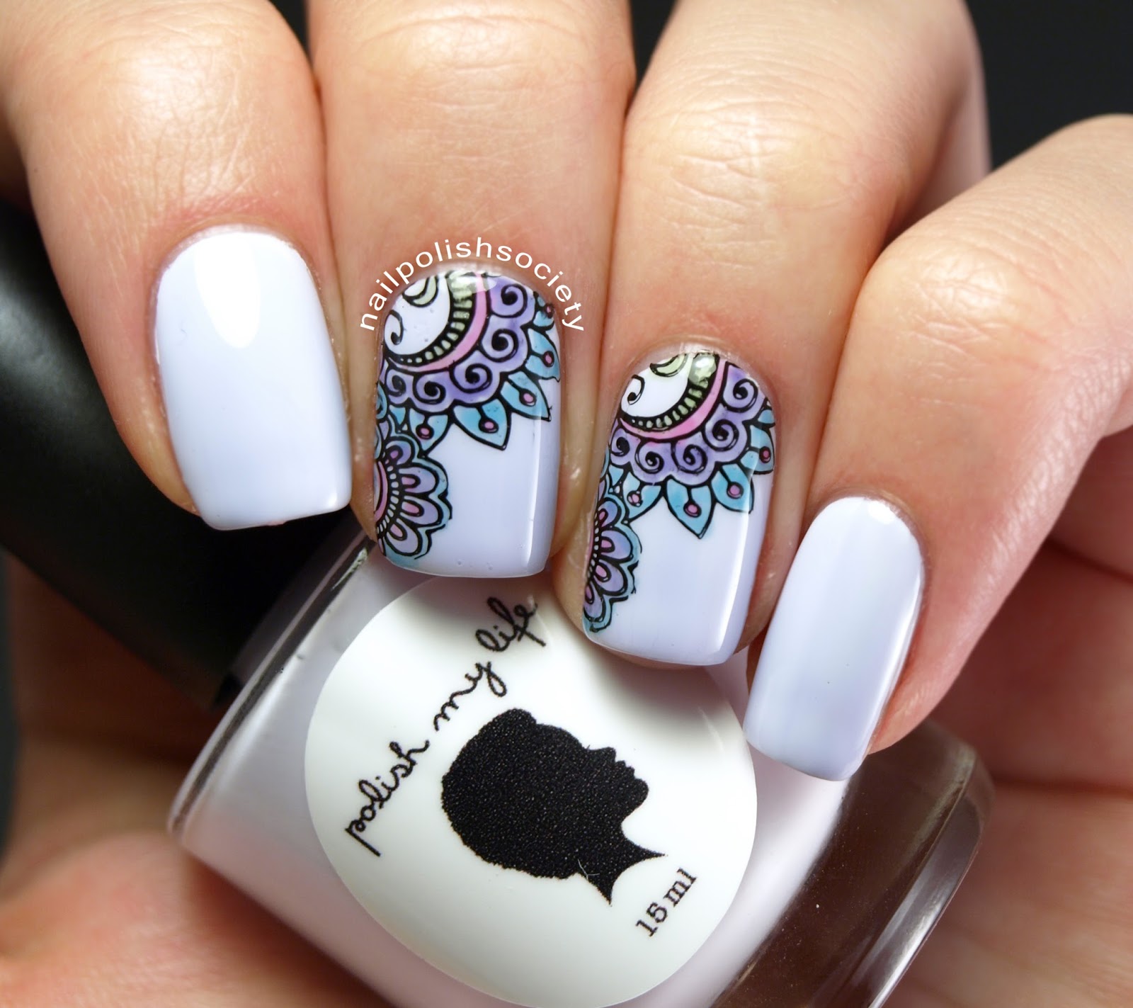 Nail Polish Society Lead Light Stamping Over Polish My Life Muskrat