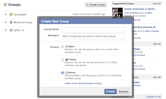 Create a Secret Group Create a Secret Group