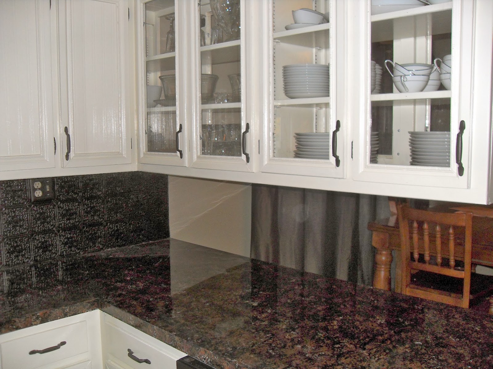 DIY Why Spend More Paintable wallpaper for a backsplash