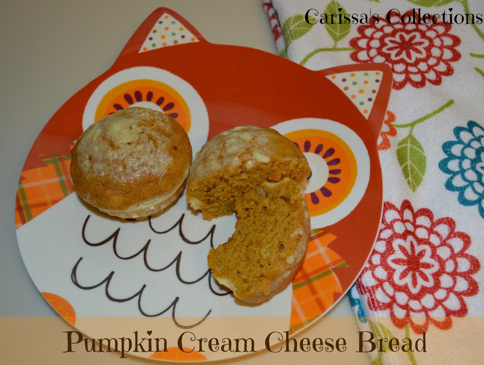 Carissa's Collections Pumpkin Cream Cheese Bread