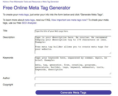 meta tag generator