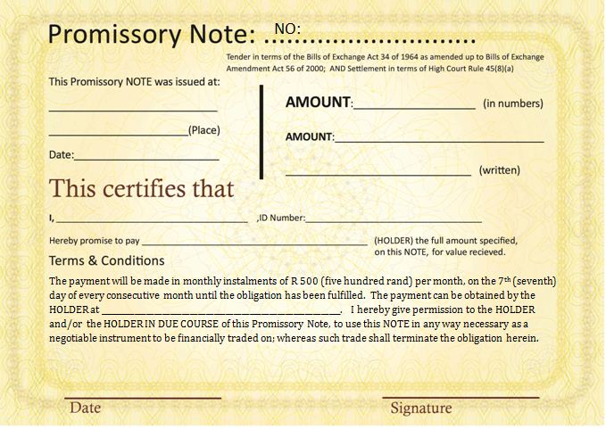 How to create your own Promissory Notes - Michael Tellinger Promissory+Note+March+2013+-+MT+generic