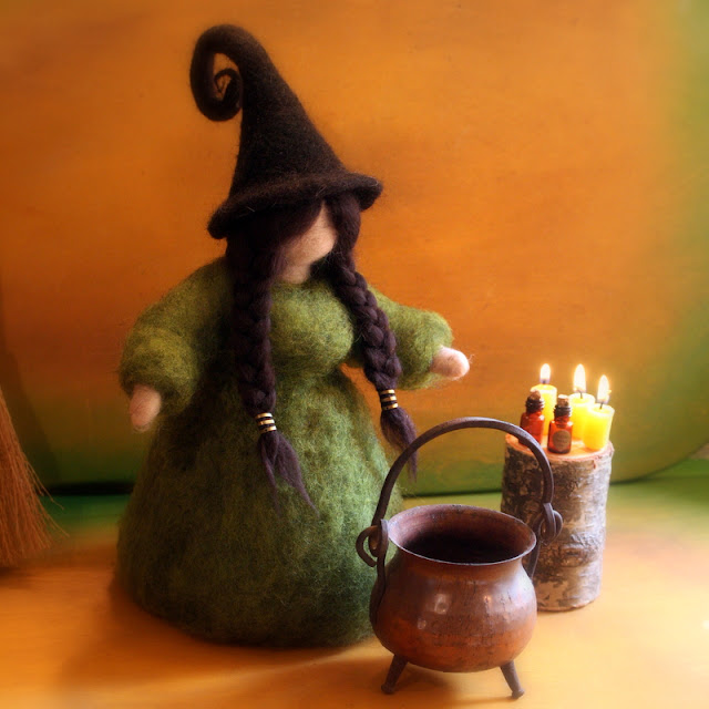 Daily Colours Needle Felted Pagan Witch