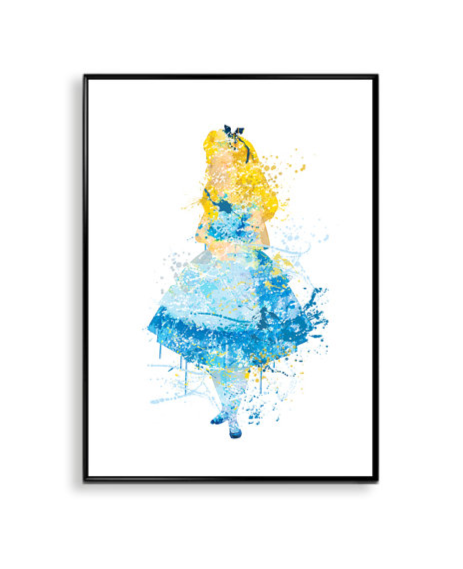 Art R Us Best Print Posters Toronto Disney Alice In Wonderland Print Poster Watercolor Painting Art Wall Princess Nursery