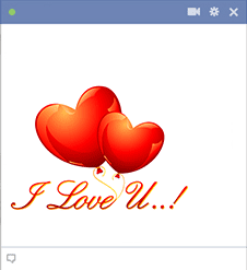 I Love U Hearts Sticker for Facebook