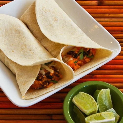 Slow Cooker Sweet Potato and Black Bean Burritos with Lime from Kalyn's