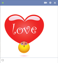 Love emoticon blowing a heart bubble Facebook Emoticon Blowing a Heart Bubble