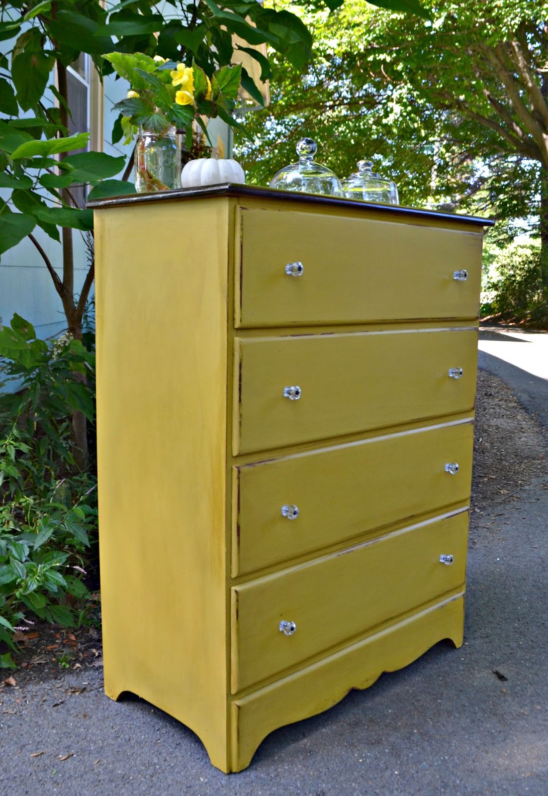 Heir and Space A Vintage Maple Dresser in Goldenrod Yellow