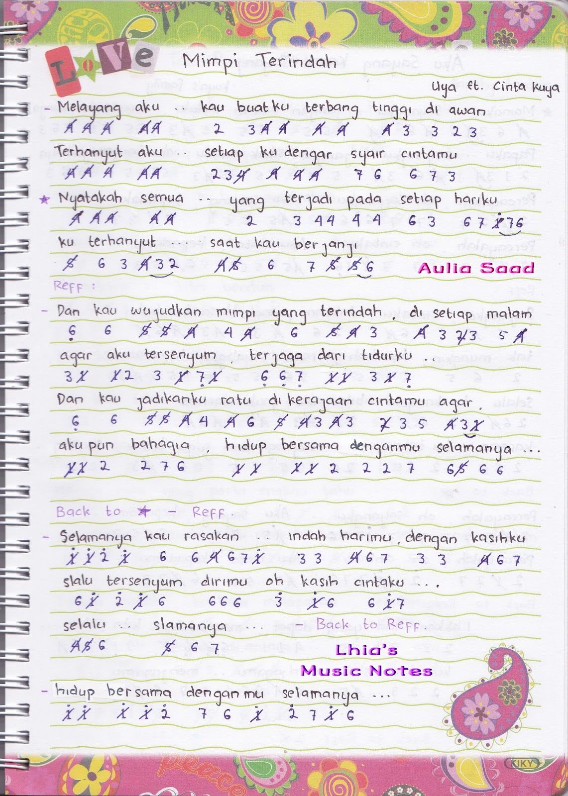 Belajar nulis not yuk! Versi aku :D | Aulia's World
