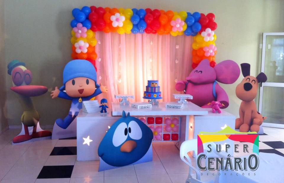 SUPER CENÁRIO Decoraç u00e3o Personalizada Pocoyo com Cortina Voil Decoração Com Voal ~ SUPER CENÁRIO Decoraç u00e3o Personalizada Pocoyo com Cortina Voil