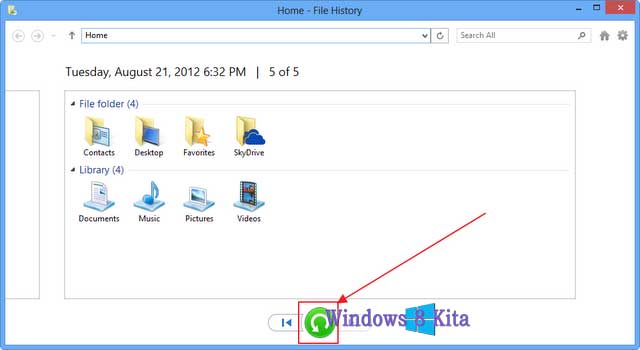 Cara Mengembalikan File dengan File History pada Windows 8