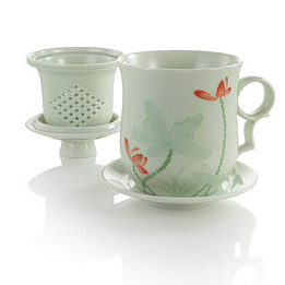 Teavana Green Embossed Lotus Infuser Mug Tea For Me Please