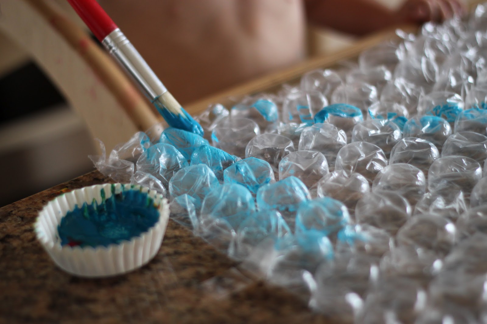 Playing House Bubble Wrap Painting and Prints