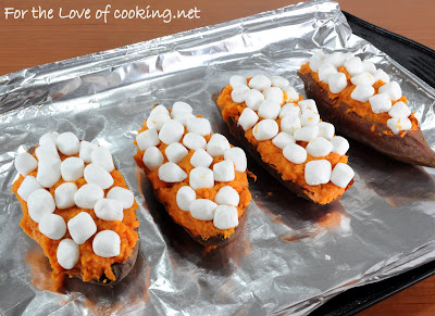 Twice Baked Maple &amp; Cinnamon Yams with Mini Marshmallows