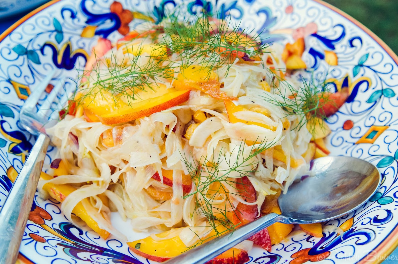 La Tavola Marche Recipe Box Fennel and Peach Salad