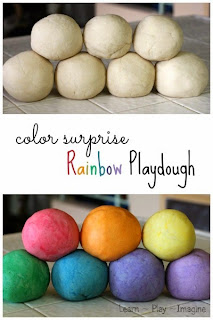 How to make rainbow color surprise playdough - Kids will love the surprise color that appears from this super soft playdough recipe!