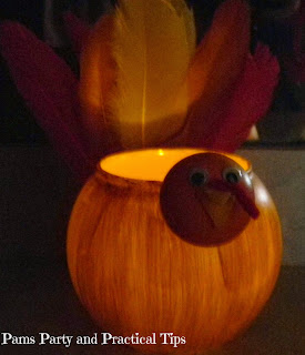 Glowing Turkey Votive craft 