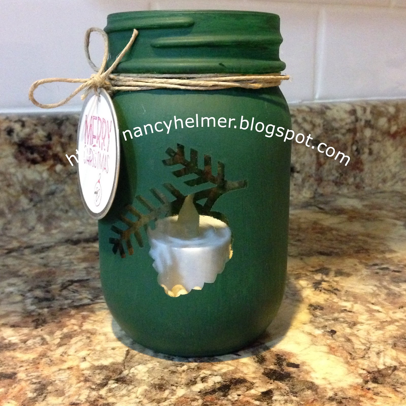 Nancy's Scrappin' and Stamps Holiday Mason Jars with CTMH Cricut