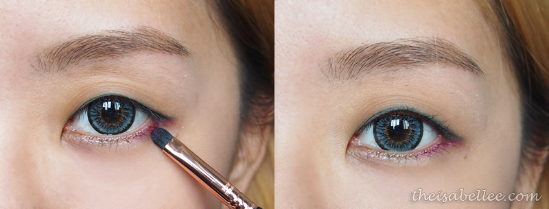 Apply makeup on lower lash line using Sigma Beauty E21 Smudge