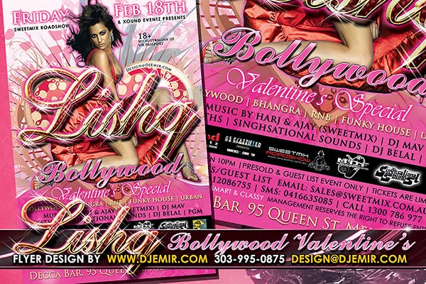 Lishq Bollywood Valentine's Day Flyer Design Australia Lishq Bollywood Valentine's Day Flyer Design Australia
