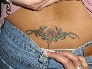 Lower Back Flower Tattoos For Girls