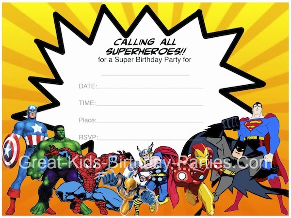 Free Superhero Invitations Free Superhero Invitations