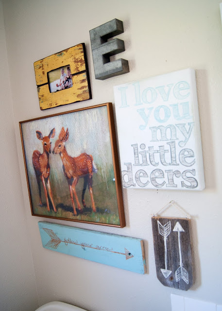 Project Kid's Bathroom Makeover - before & after - bathroom gallery wall