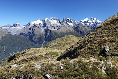 Snow capped peaks along the Routeburn