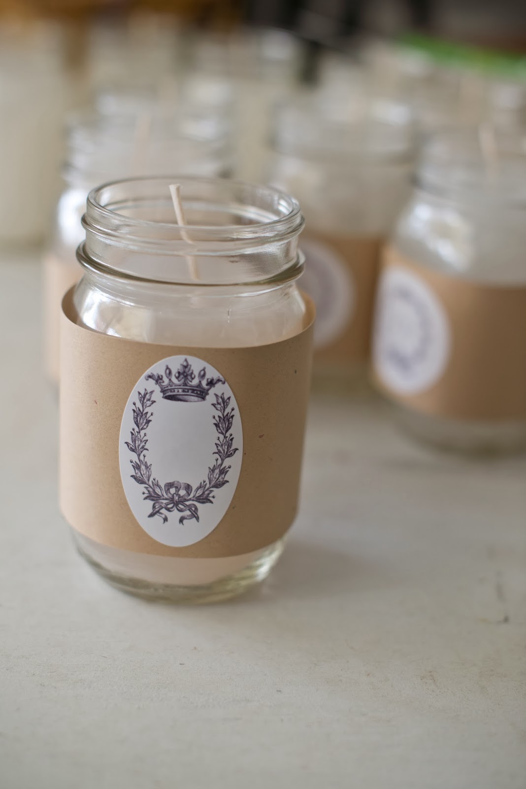 Domestic Fashionista DIY Canning Jar Candles Tutorial + Gift Label