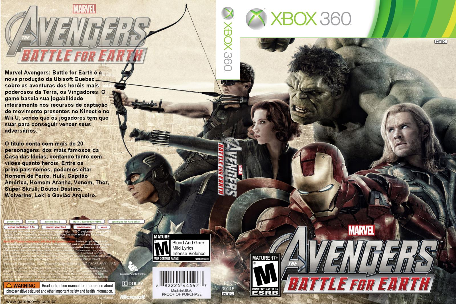 CAPA COVER CARATULA XBOX360 AVENGERS BATTLE FOR EARTH Capa Scan
