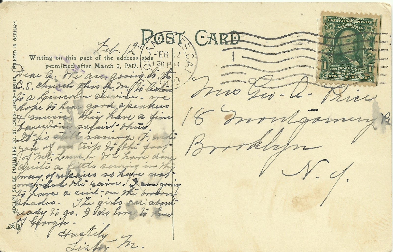 Totally Postcards Tuesday Undivided Back Cards and Private Mailing