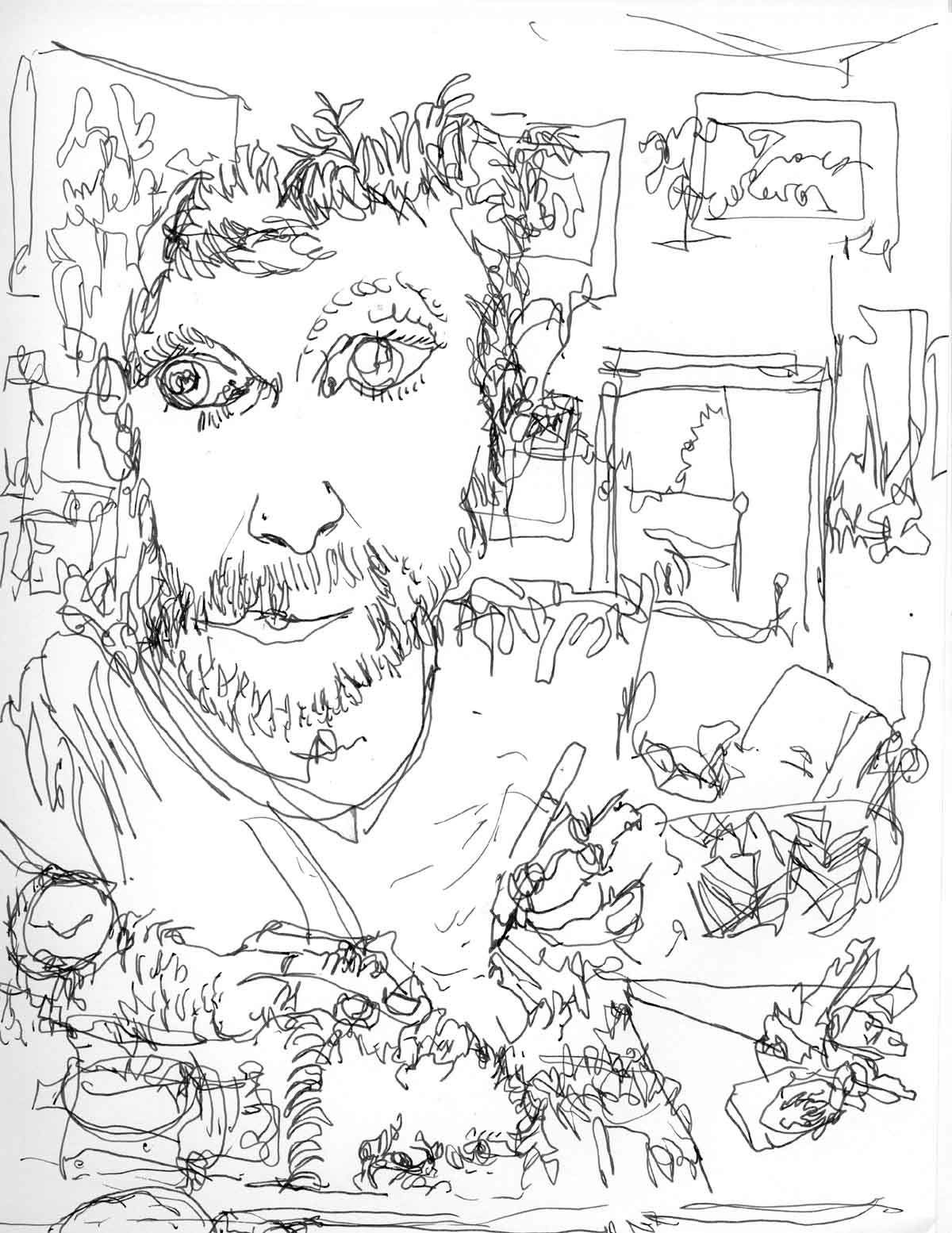 Blind Line Drawing Artists : Grade art