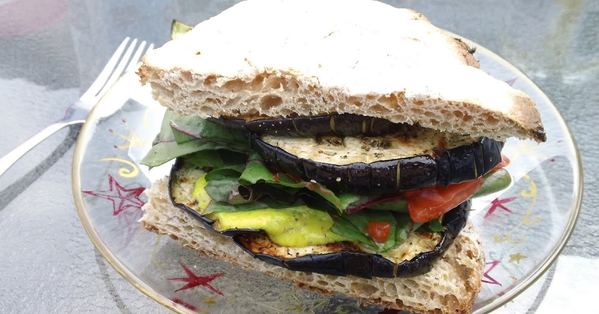 Choice Sustenance Grilled Eggplant Sandwiches