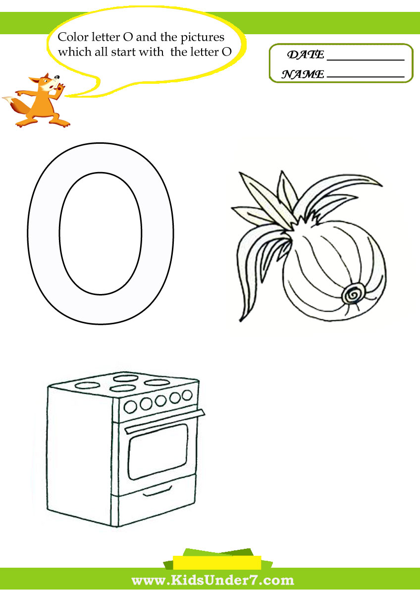 Kids Under 7 Letter O Worksheets And Coloring Pages