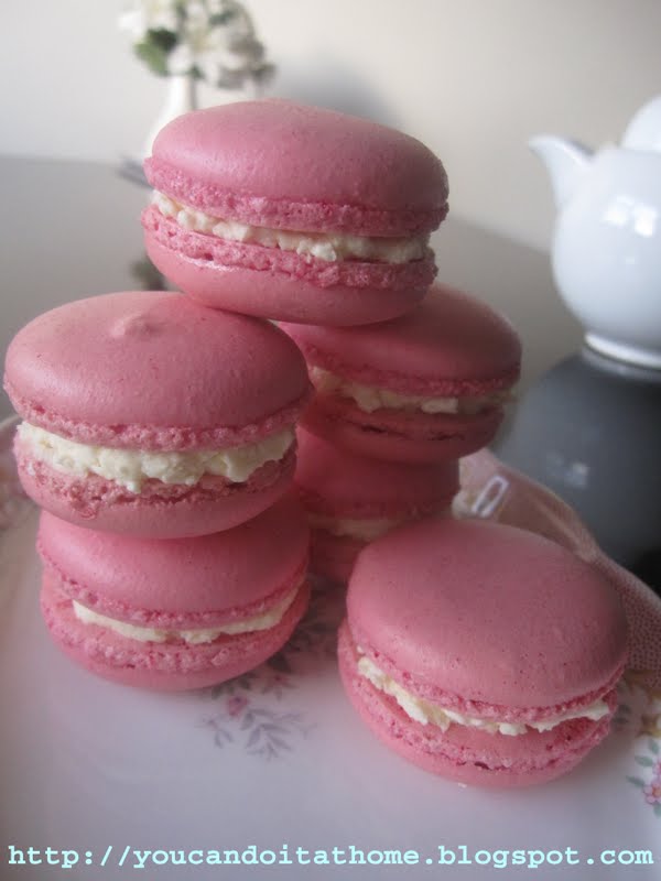 You can do it... at home! Rosewater Buttercream Macaron Dare I compare to Laduree?