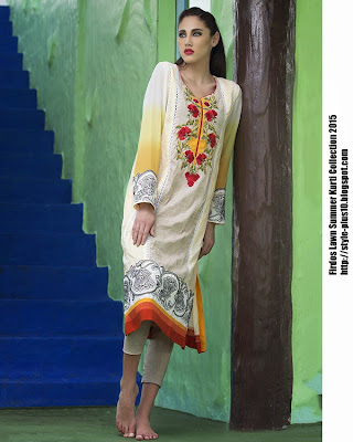 15-EXC-K7B From FIRDOUS Carnival Kurti Collection 2015 firdous-summer-lawn-kurti-b