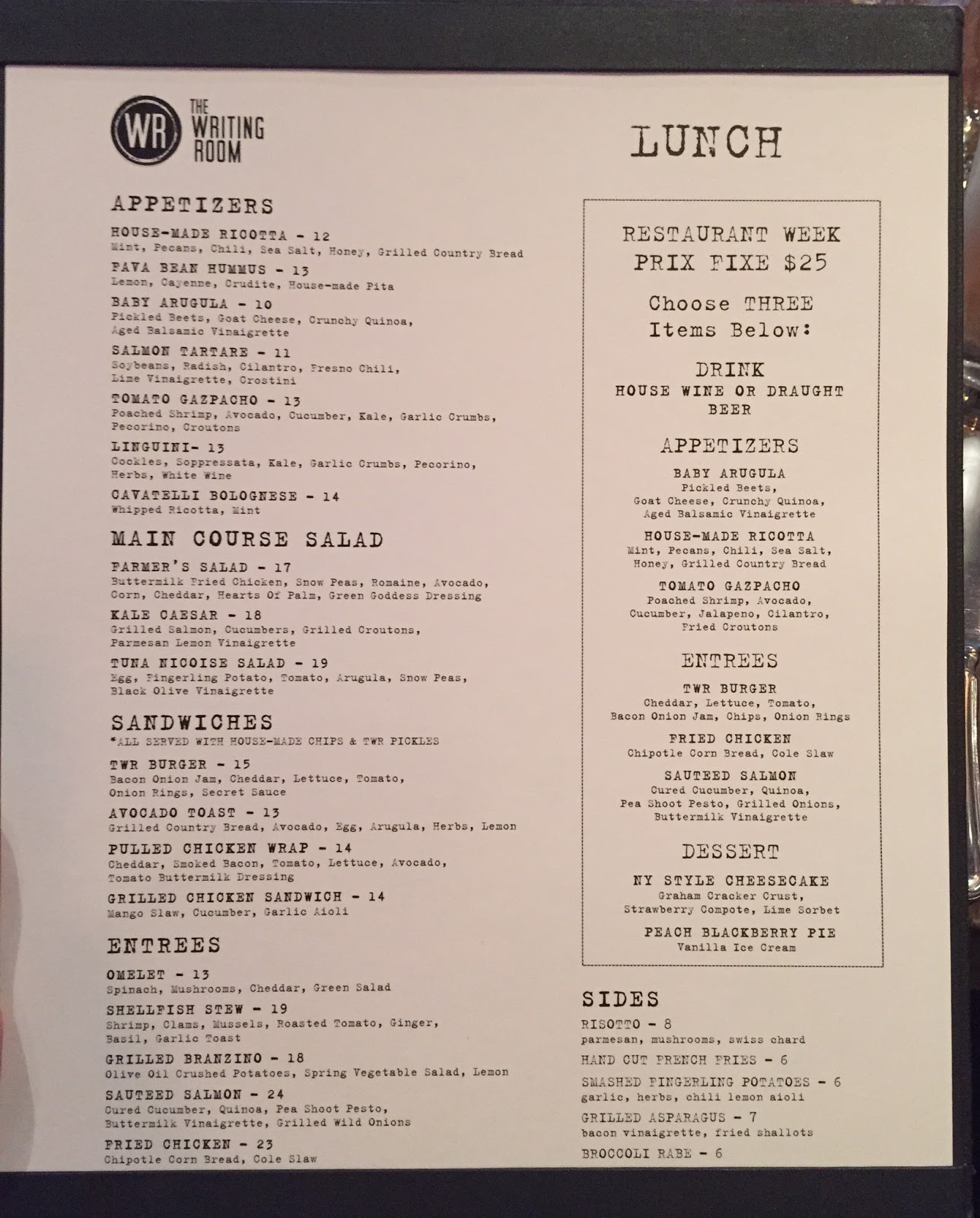 The Writing Room (NYC Restaurant Week) / ザ・ライティング ルーム（NYC レストランウィーク