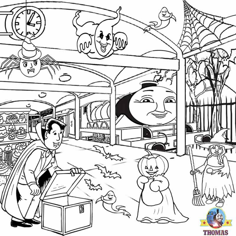 Free Printable Halloween Ideas Kids Activities Thomas Coloring Sheets