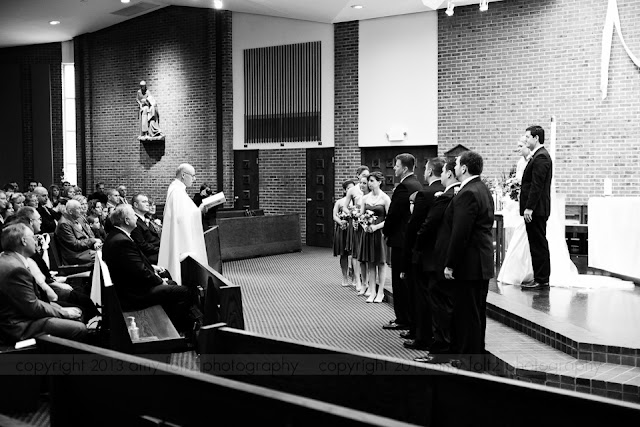 Wedding ceremony at Christ the King Catholic Church in Indianapolis