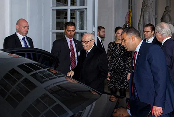  Crown Princess Victoria and Prince Daniel said farewell to the Tunisian President, Beji Caid Essebsi and wife Saida Caid Essebsi