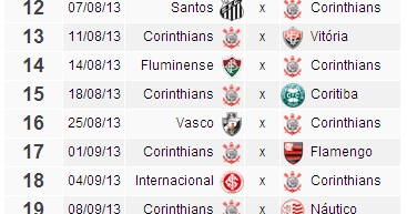 Próximos jogos do Corinthians