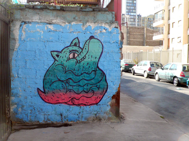 graffiti street art in santa isabel, santiago de chile