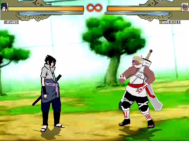 Sasuke Ativa marca da maldição contra Kakashi - Mugen v10