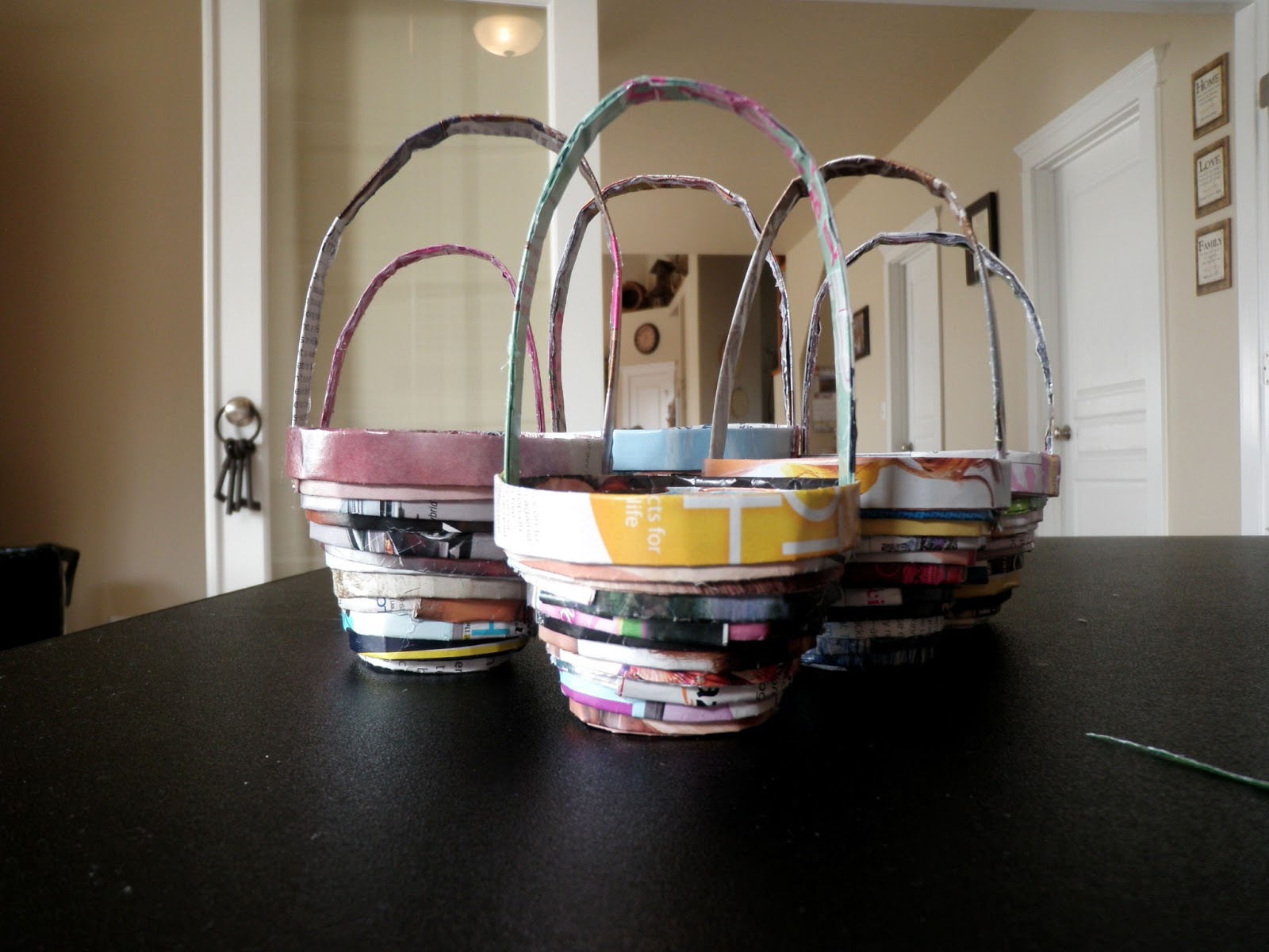 oh whimsical me Recycled Magazine Easter Baskets