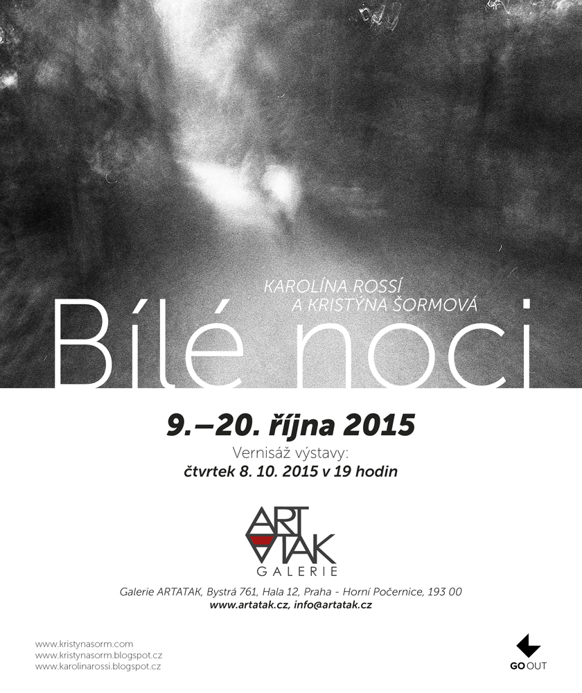 pozvánka na výstavu Bílé noci, Galerie Artatak