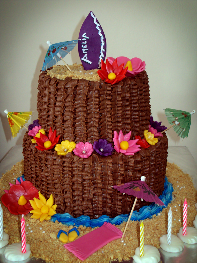 Delana S Cakes Hawaiian Themed Chocolate Cake