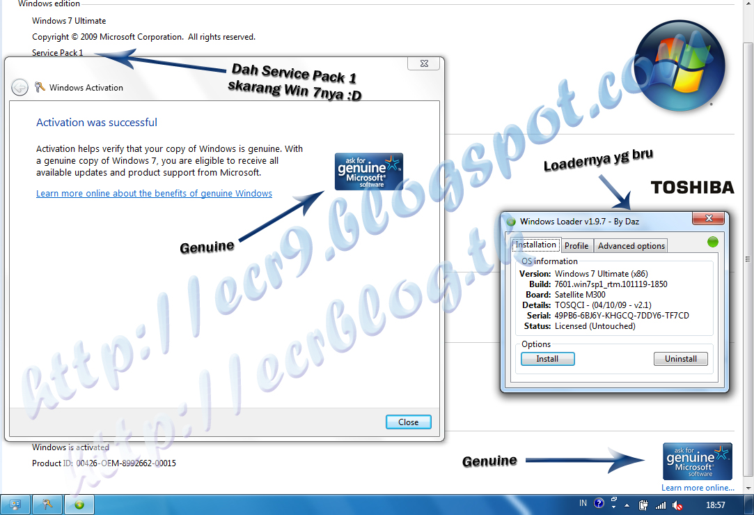 Windows 7 Activator Loader v222 by Daz FREE Download